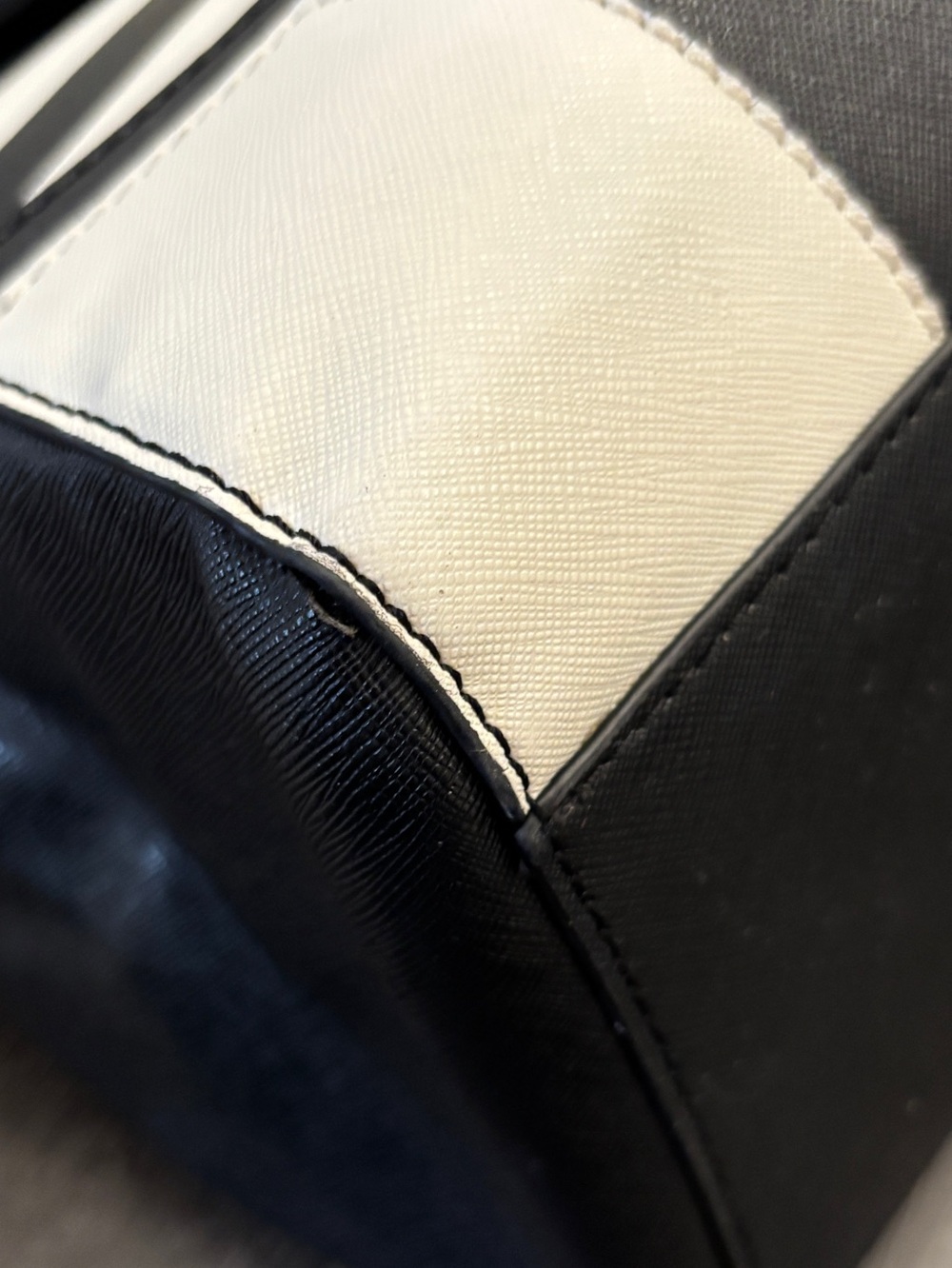 Aldo Black and White Striped Satchel with Gold Accents - Picture 10 of 12
